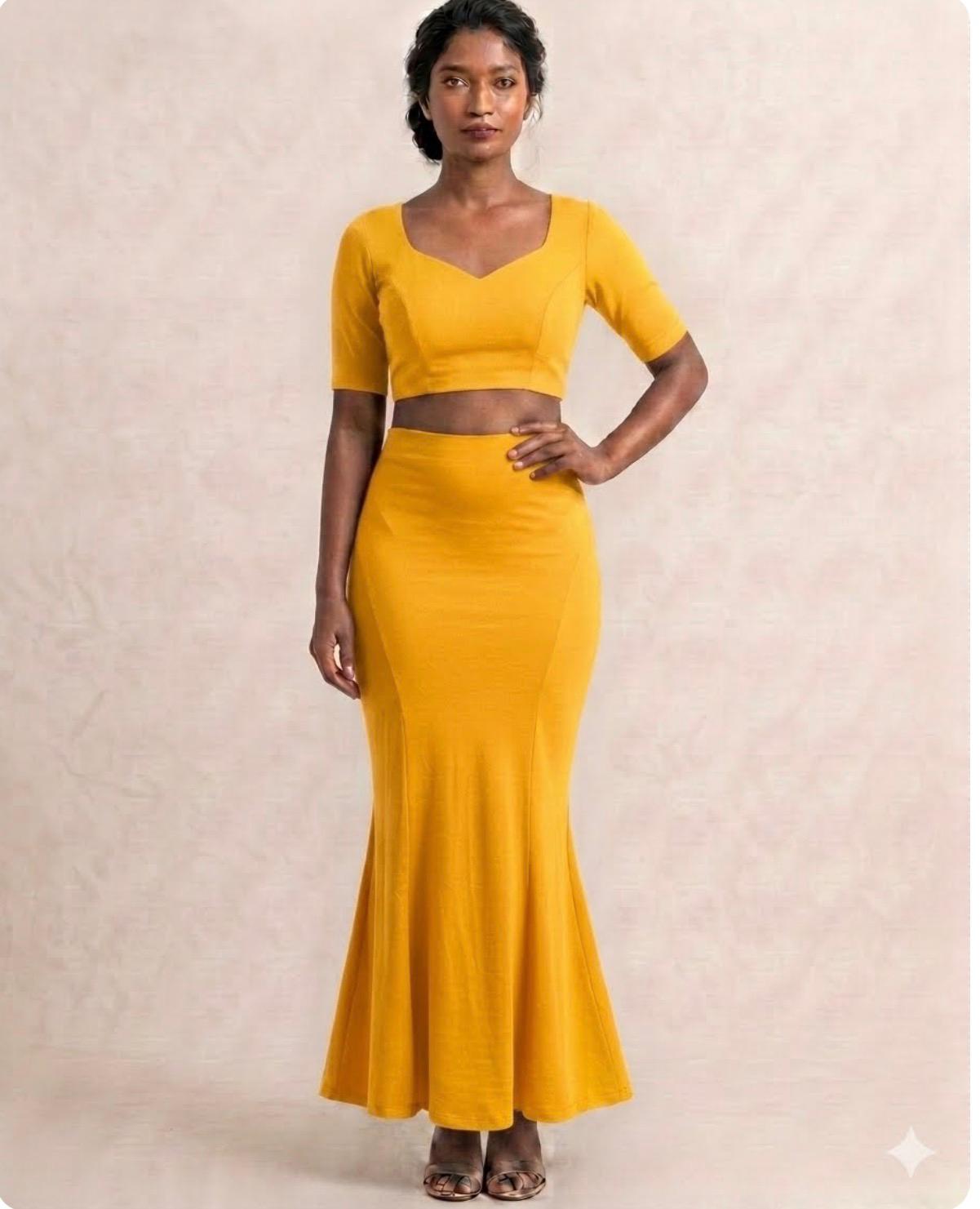 Fishtail Mermaid Shapewear Skirt - Yellow